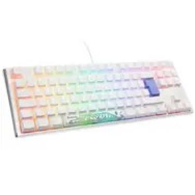 11. Ducky One 3 Classic Pure White TKL Gaming-Tastatur mit RGB-LED-Beleuchtung – MX-Clear USB-Tastatur, Deutsch, Weiß