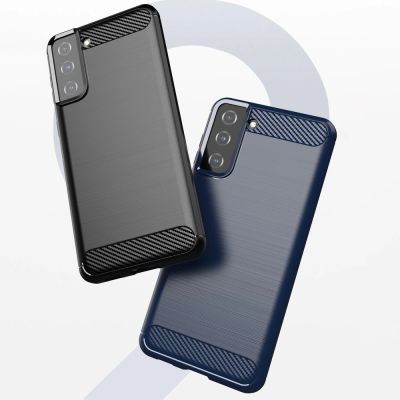 6. Carbon Case Flexibel Handyhülle TPU Schutzhülle für Samsung Galaxy S21+ 5G (S21 Plus 5G) blau