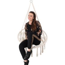 Durchbrochene Hängematte, Hängesessel „Storchennest“, 80 x 60 cm, Weiß, Neues Design