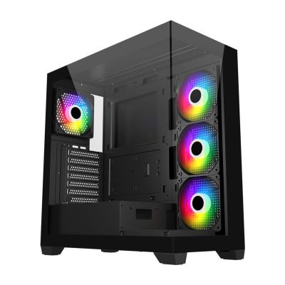 2. FSP Geh Midi M340 BA ATX/ M-ATX/M-ITX/ARGB Gehäuse Schwarz (Einzelhandel)