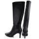 5. Schwarze, gefütterte Damen-Lederstiefel mit hohem Absatz, Modell Sergio Leone KZ-30-S