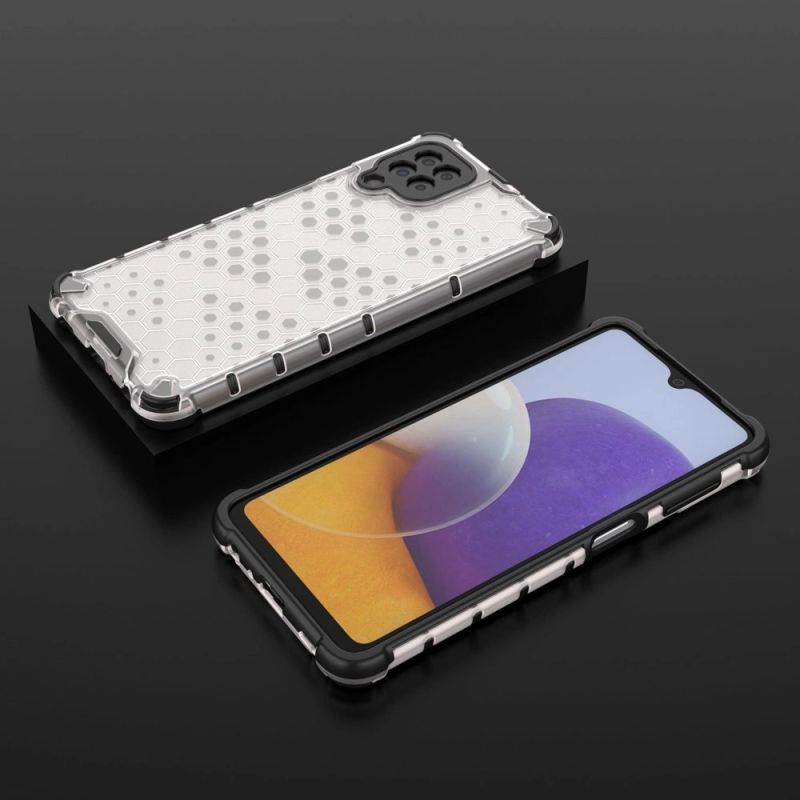13. Honeycomb Handyhülle Schutzhülle mit TPU Rahmen für Samsung Galaxy A22 4G transparent