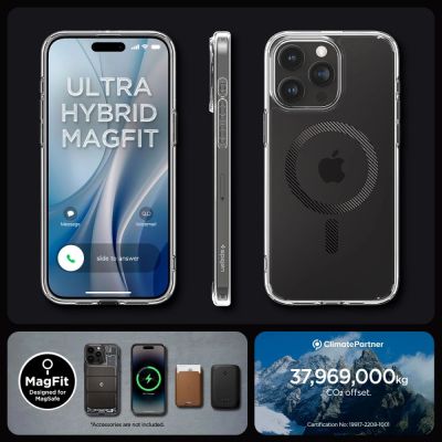 15. Spigen Ultra Hybrid Mag-Hülle mit MagSafe für iPhone 15 Pro – Grau