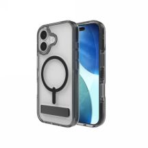 ZAGG Santa Cruz Snap KS MagSafe Hülle mit Ständer für iPhone 17 – Transparent und Schwarz