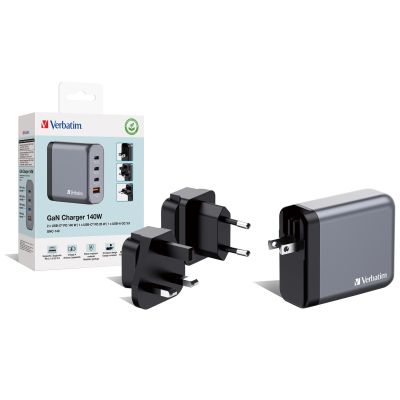 4. Verbatim GaN-Ladegerät 140 W, 1x USB-A, 3x USB-C