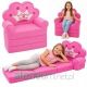 2-in-1-Sessel-Sofa mit verstellbarer Rückenlehne und Krone für Kinder, zartrosa
