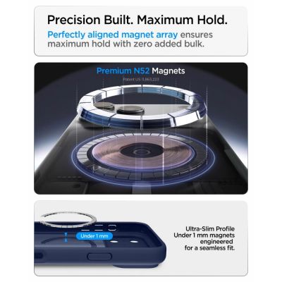 9. Spigen Ultra Hybrid MagSafe Hülle für iPhone 18 Pro / 17 Pro – Dunkelblau