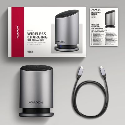 10. Axagon HMC-WL9 kabelgebundene Dockingstation, USB 3.2 Gen 2 (3.1 Gen 2) Type-C, Grau