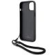 6. BMW Signature Leder-Wordmark-Cord-Hülle für iPhone 15 Plus / 14 Plus – Schwarz