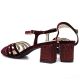 4. Burgunderrote Damen-Sandalen mit Blockabsatz D&A by S.Barski SR61-0102