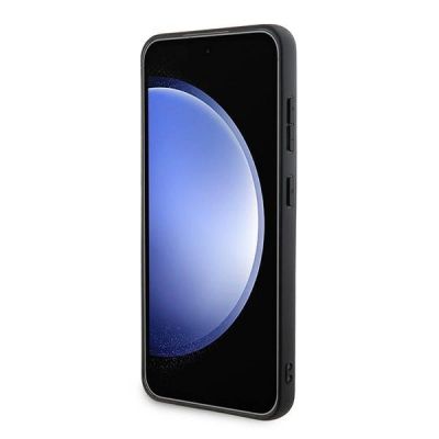 5. DKNY Leather Checkered Mono Pattern MagSafe-Hülle für Samsung Galaxy S24+ – Schwarz