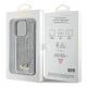 8. Guess Pailletten-Schriftzug-Metallgehäuse für iPhone 15 Pro Max – Silber