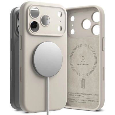 Ringke Silikon Magnetische MagSafe Hülle für iPhone 17 Pro - Beige