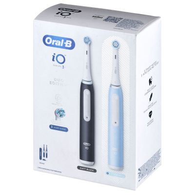 15. Braun Oral-B iO 3 Elektrische Zahnbürste DUO SCHWARZ & BLAU Set