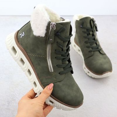 2. Rieker M6014-54 wasserdichte, ultraleichte grüne Damen-Wanderschuhe