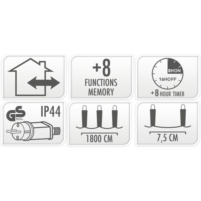 9. Lichterkette für den Weihnachtsbaum, 240 LEDs, Timer, Kaltweiß