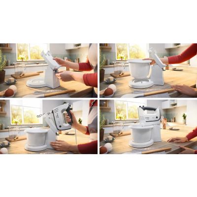 15. Bosch ErgoMixx MFQ37490 Küchenmaschine mit Rührschüssel (750 W; Weiß)