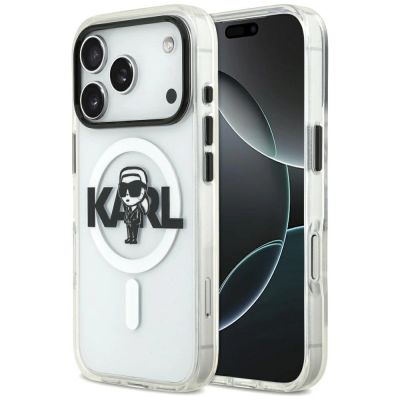 Karl Lagerfeld IML Karl Sketch Logo MagSafe Case für iPhone 17 Pro - Transparent