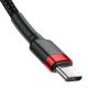 4. Baseus CATKLF-H91 USB-C – USB-C PD QC-Kabel 60 W 3 A 480 Mbit/s 2 m – Schwarz und Rot