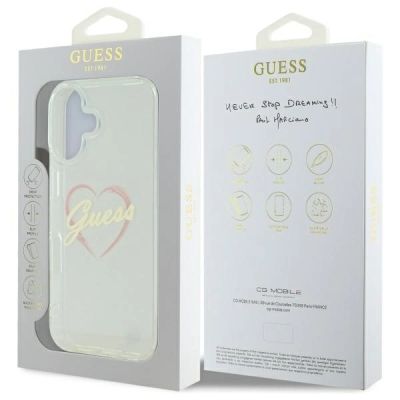 8. Guess IML Herzhülle für iPhone 16 - Transparent