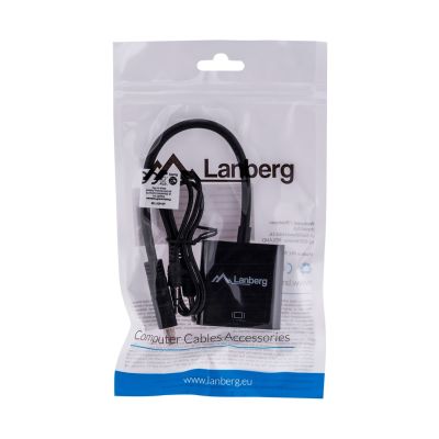 5. Lanberg AD-0017-BK Adapter (HDMI M - D-Sub (VGA) F; 0,20 m; schwarze Farbe)
