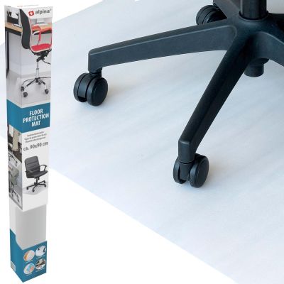 PE-Bodenschutzunterlage für Bürostühle 90x90CM ALPINA