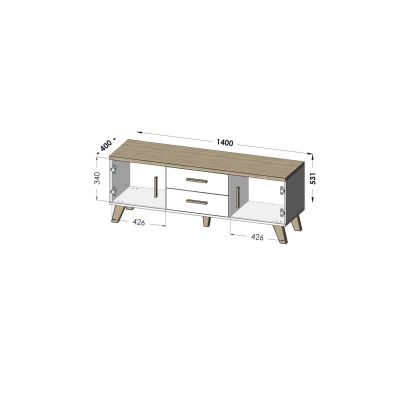 2. RTV LOTTA 140 2D2S Weiß + Sonoma Eiche