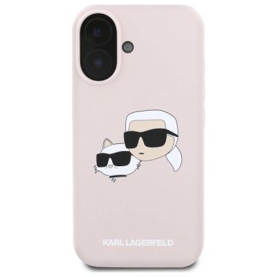 3. Karl Lagerfeld Silikon Nauble Heads Print MagSafe Case für iPhone 16 - Pink