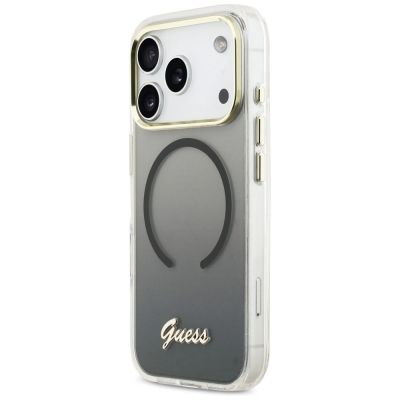2. Guess IML Gradient Script Metal MagSafe Hülle für iPhone 17 Pro - Schwarz