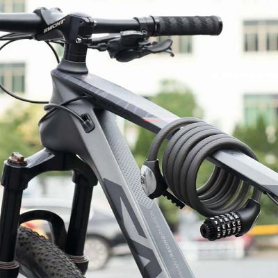 5. Rockbros RKS531 Fahrradschloss – Stahlseil, 5-stelliger Code + LED, 180 cm