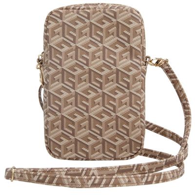4. Guess Zip GCube Bottom Stripe Handytasche – braun