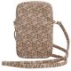 4. Guess Zip GCube Bottom Stripe Handytasche – braun