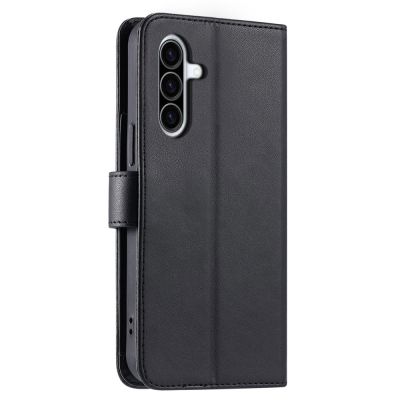 12. Samsung Galaxy A37 5G Leder-Wallet-Case mit Ständer und Schultergurt – Schwarz