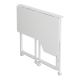 8. MACLEAN Klapptisch mit Rollen, weiß, mobil, 100 x 65 cm, max. 50 kg, abgewinkelt, Form