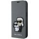 Karl Lagerfeld KLBKP14SSANKCPG iPhone 14 6.1" Bücherregal Silber/Silber Saffiano Karl & Choupette