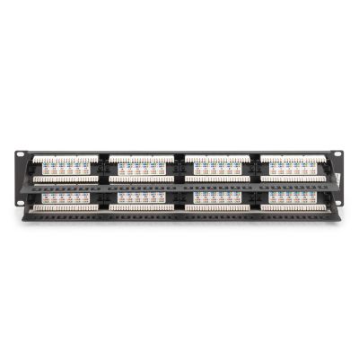 3. Digitus Patchpanel 19 Zoll, 48 RJ45-Anschlüsse, LSA vertikal, Cat. 6, ungeschirmt, 2 HE, schwarz, Kabelführung, Beschriftungsfelder