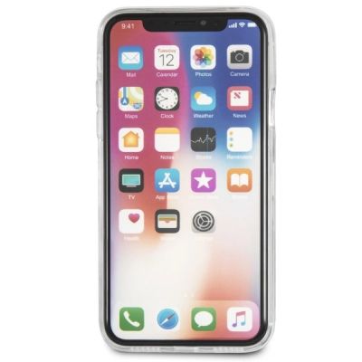 7. Karl Lagerfeld iPhone X Hülle mit flüssigem Glitzer – Pink