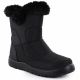 Schwarze, flache, gefütterte Damen-Schneestiefel Potocki KI24322