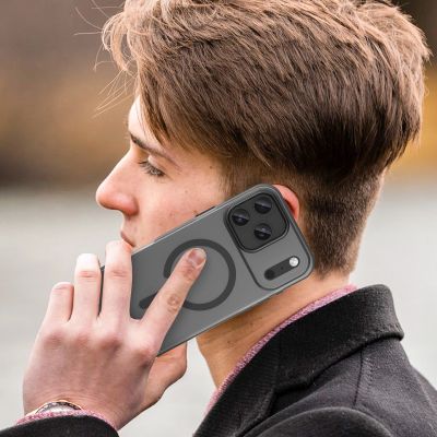 7. Magnetische Schleifhülle für iPhone 17 Pro, kompatibel mit MagSafe – Mattschwarz