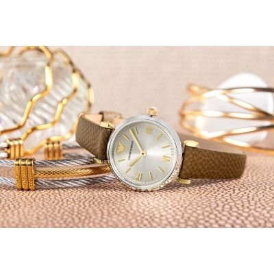 6. EMPORIO ARMANI Gianni T-Bar AR11770 Damenuhr + Box
