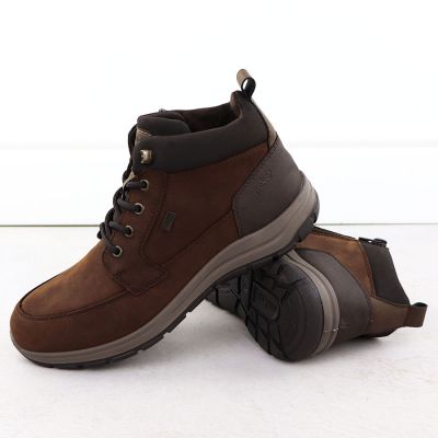 4. Rieker 03630-22 Herren-Ankle-Boots aus braunem, wasserdichtem Leder