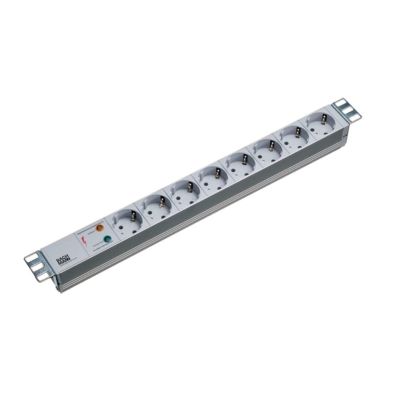 2. Bachmann 19" ALU 1U SS Steckdosenleiste, 8-fach 35, grau, 2,0 m, ohne Schalter