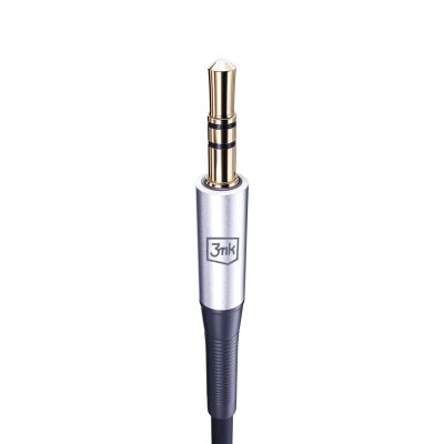 12. 3mk AUX-Miniklinkenkabel (3,5 mm) / USB-C-Kabel – silber