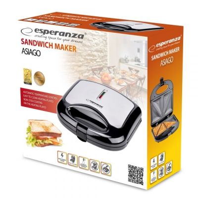 3. Esperanza ASIAGO EKT011 Sandwichmaker (1000W; schwarz und silber)