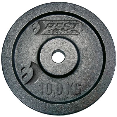 7. SCHWARZES GUSSEISENGEWICHT 10 KG BEST SPORTING Durchmesser 30 mm