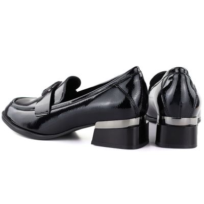 4. Damen-Lacklederschuhe mit Zierabsatz, schwarz, Vinceza 58638