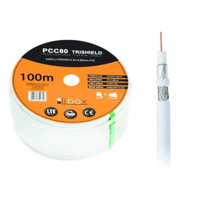 LIBOX Koaxialkabel PCC80, 0,8 mm² Querschnitt, 100 m