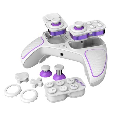 10. PDP 052-002-WH Gamecontroller, Lila/Weiß, RF/USB-Gamepad, Analog/Digital, PC, PlayStation 4, PlayStation 5