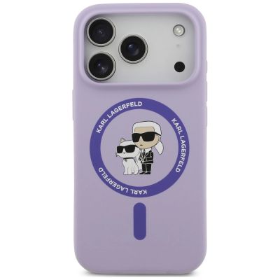 3. Karl Lagerfeld Silicone Karl&Choupette Ring MagSafe Hülle für iPhone 18 Pro / 17 Pro – violett