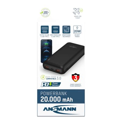 8. Ansmann PB320PD Lithium-Polymer-Akku (LiPo) 20000 mAh Schwarz